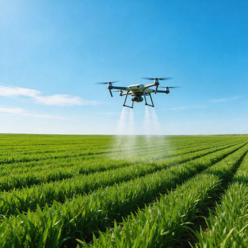 无人机喷洒农田图片