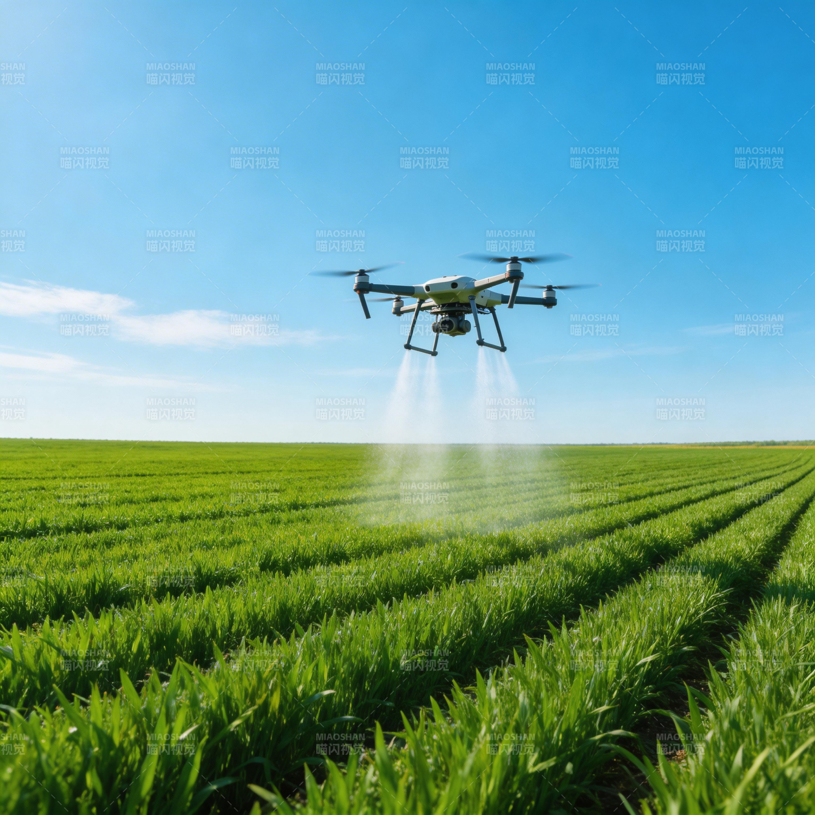 无人机喷洒农田图片