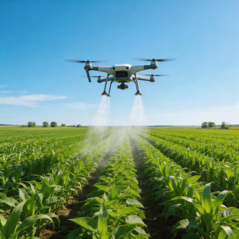 无人机喷洒农田图片