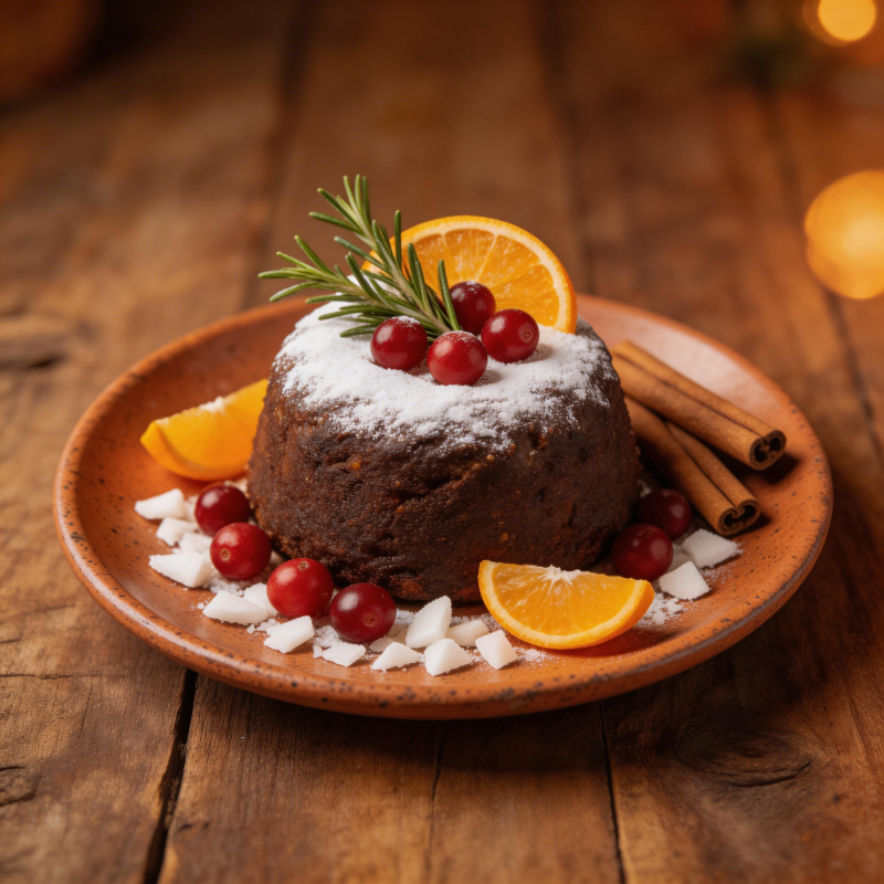 圣诞布丁配橙片图片