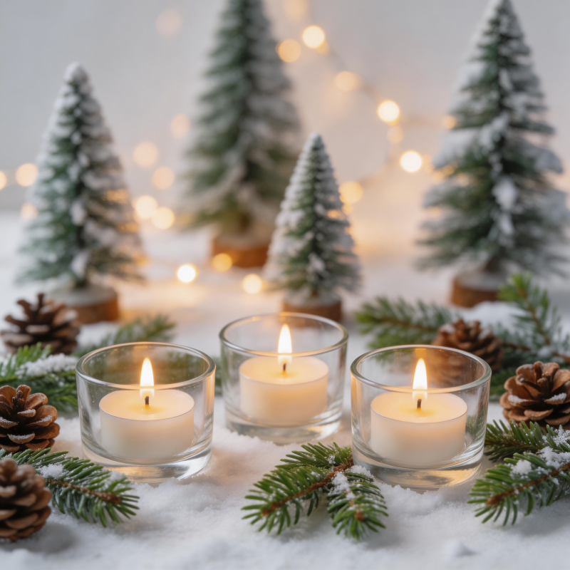 冬日烛光雪景图片