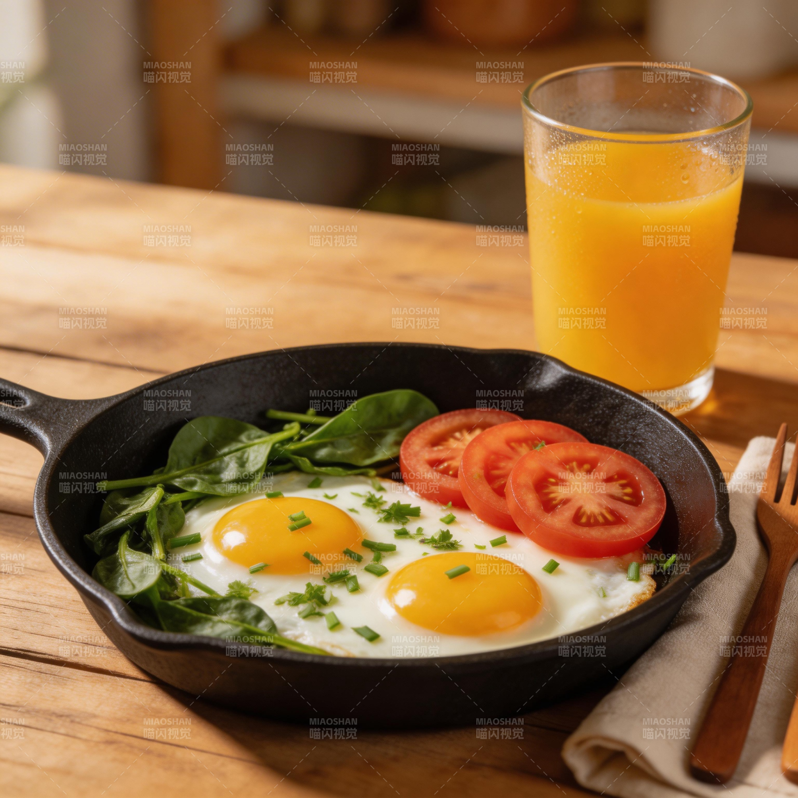 煎蛋配番茄香草图片