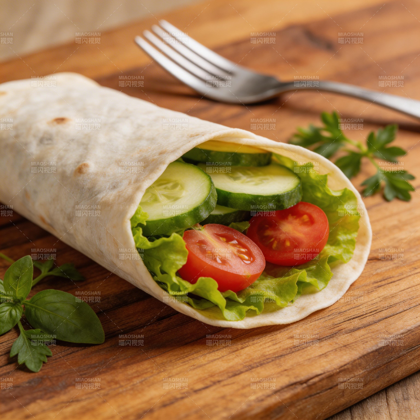 新鲜蔬菜卷饼图片