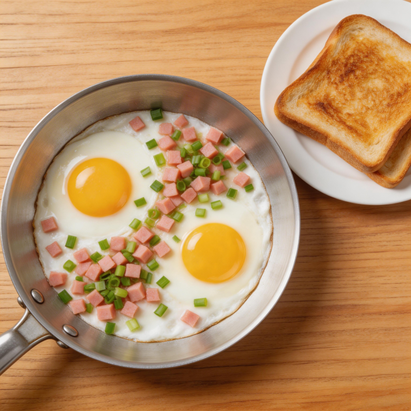 煎蛋配吐司图片