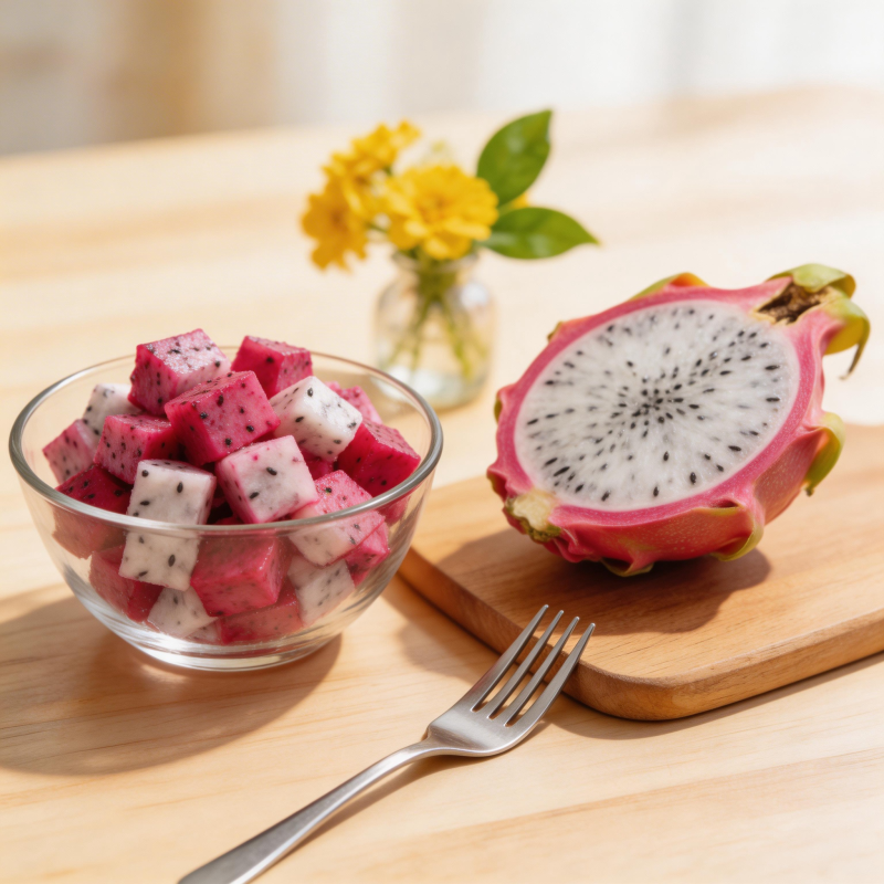 火龙果切块摆盘图片