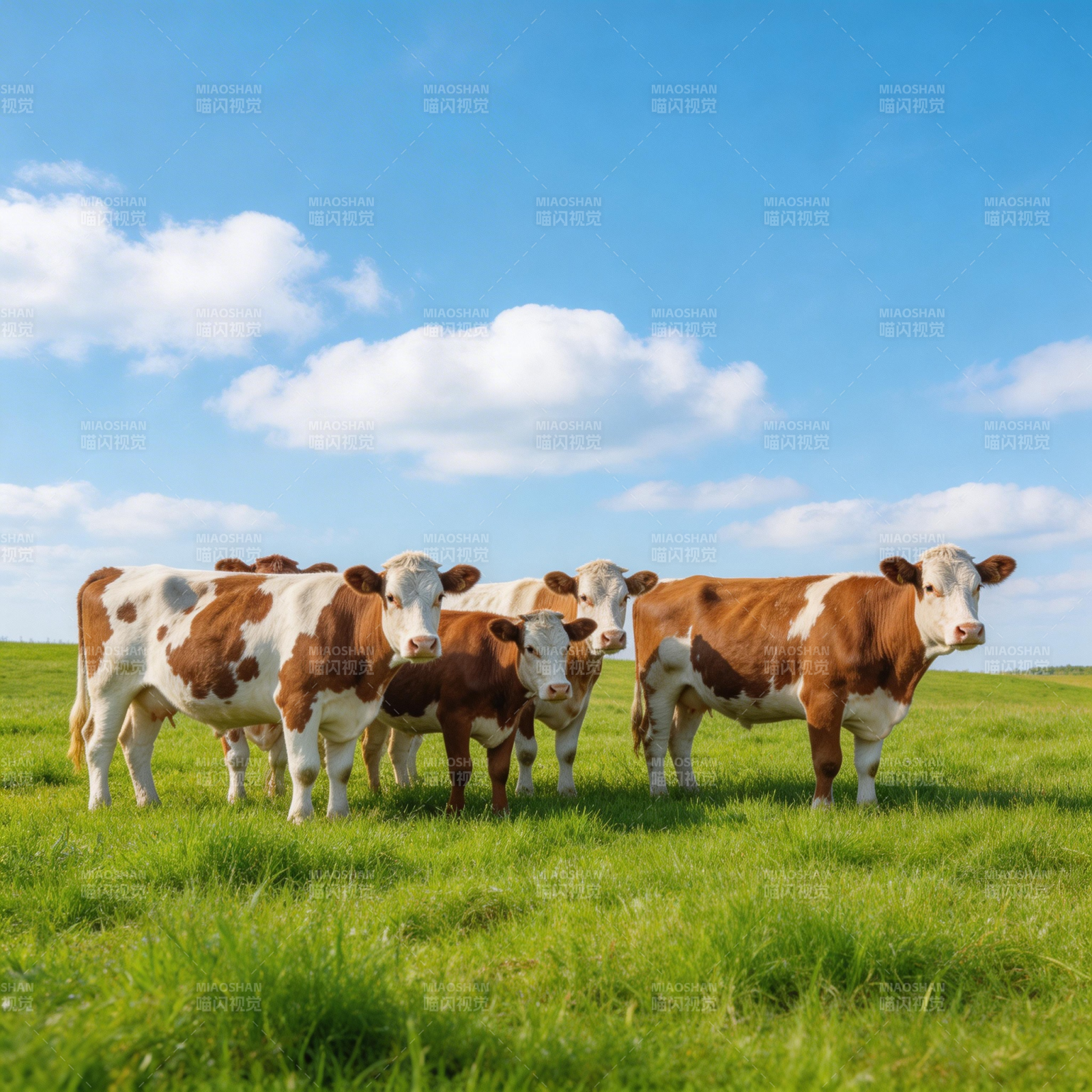 绿野上的奶牛群图片