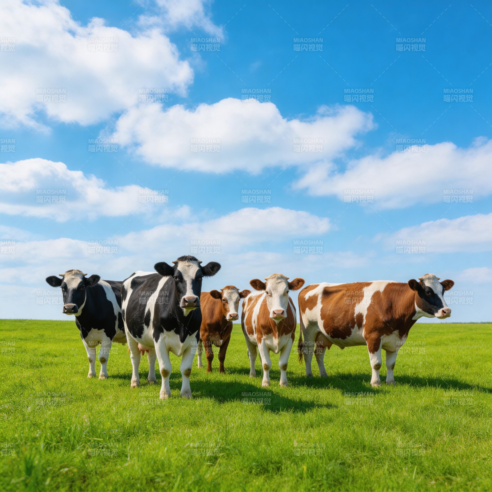 绿野上的奶牛群图片