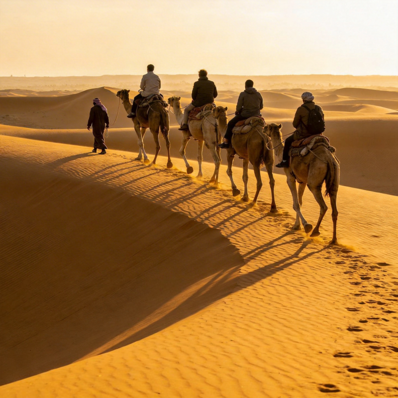 沙漠驼队行图片