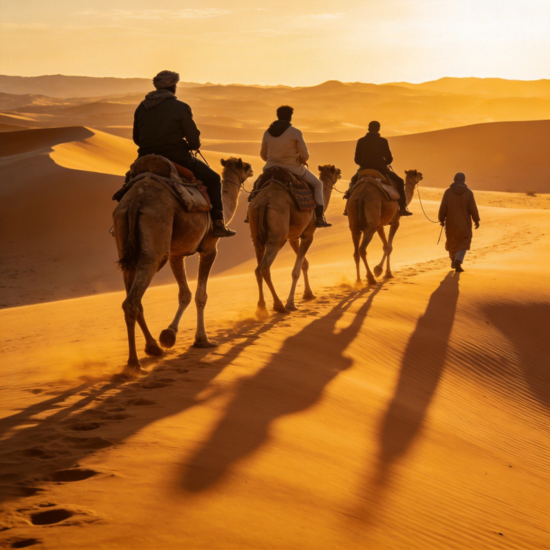 沙漠驼铃行图片