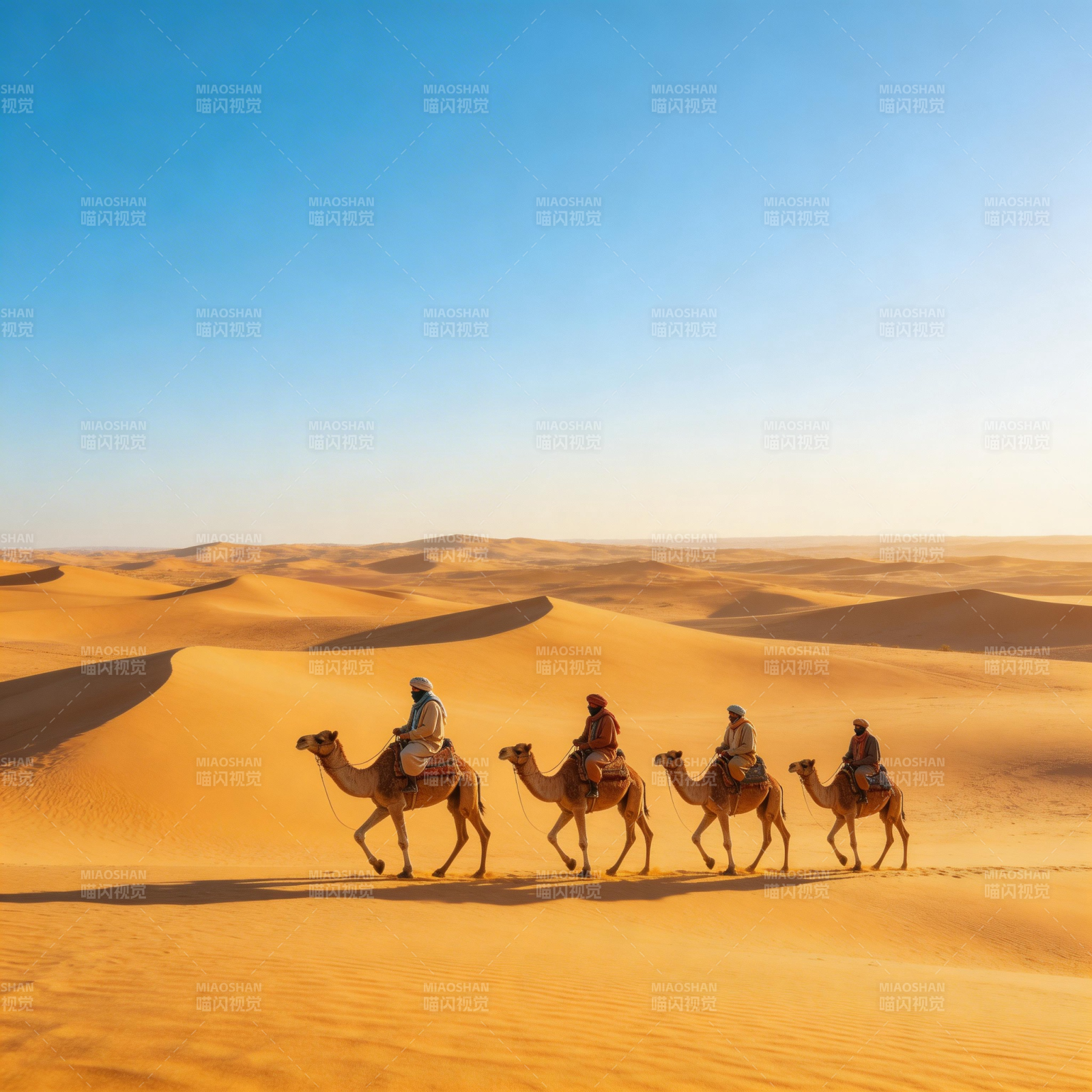 沙漠驼队行图片