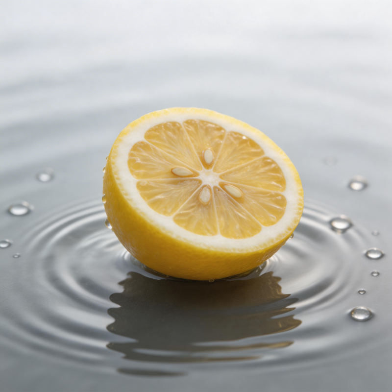 柠檬切片水波荡漾图片