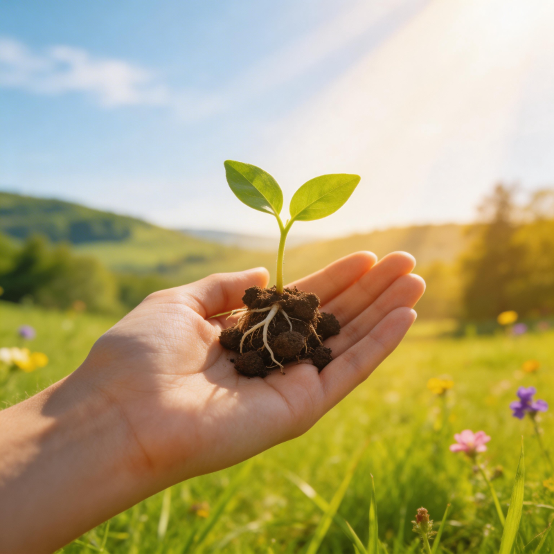手捧新芽 希望之光图片