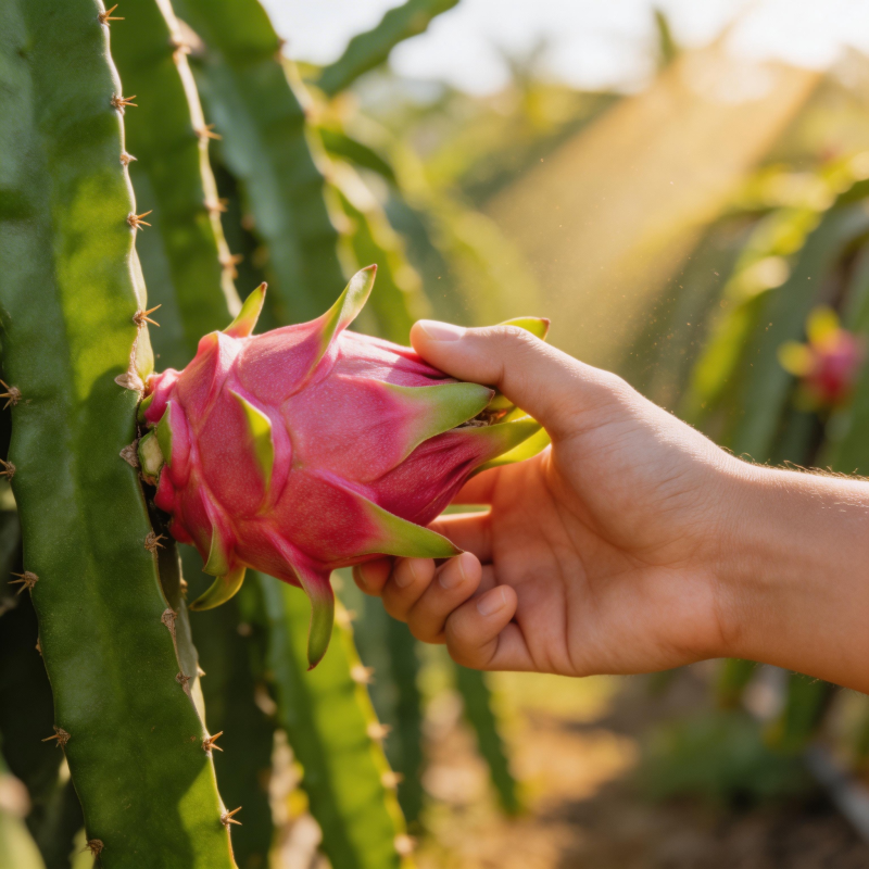 手摘火龙果图片