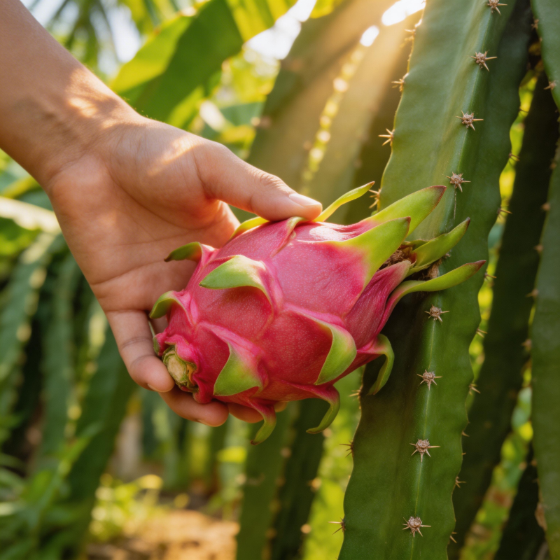 手捧火龙果图片