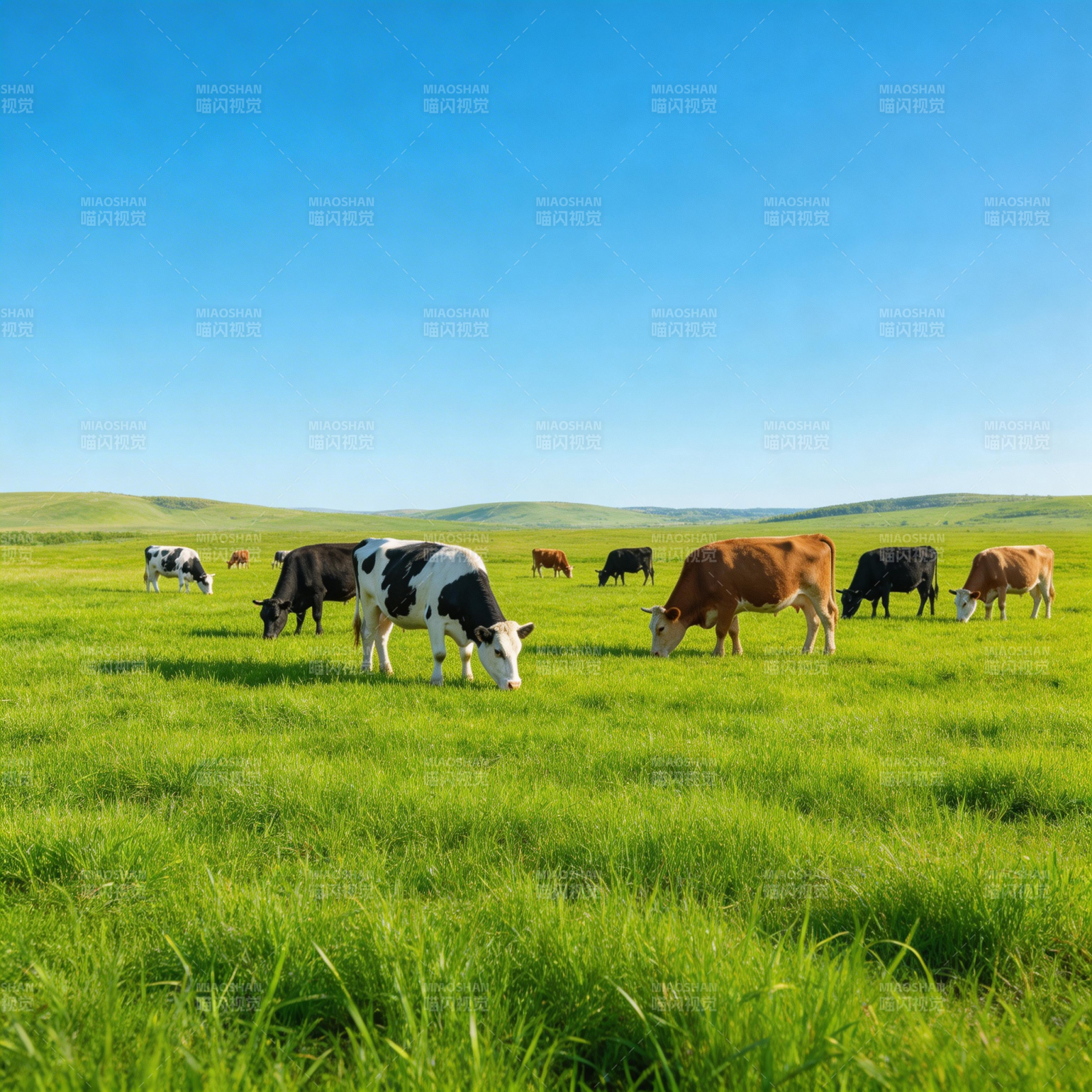 绿野牧牛图图片
