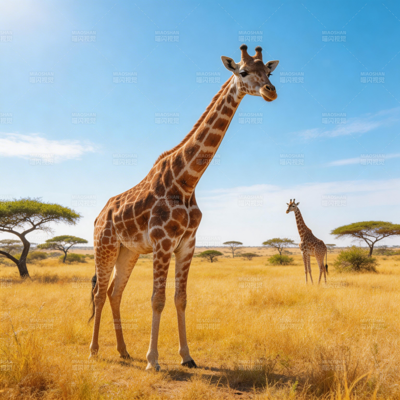 草原上的长颈鹿图片