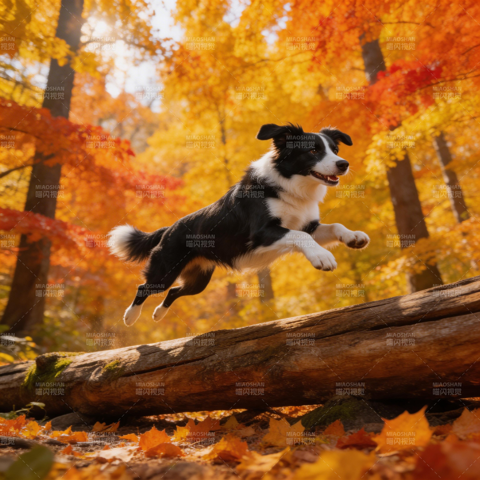 秋林跃犬图片