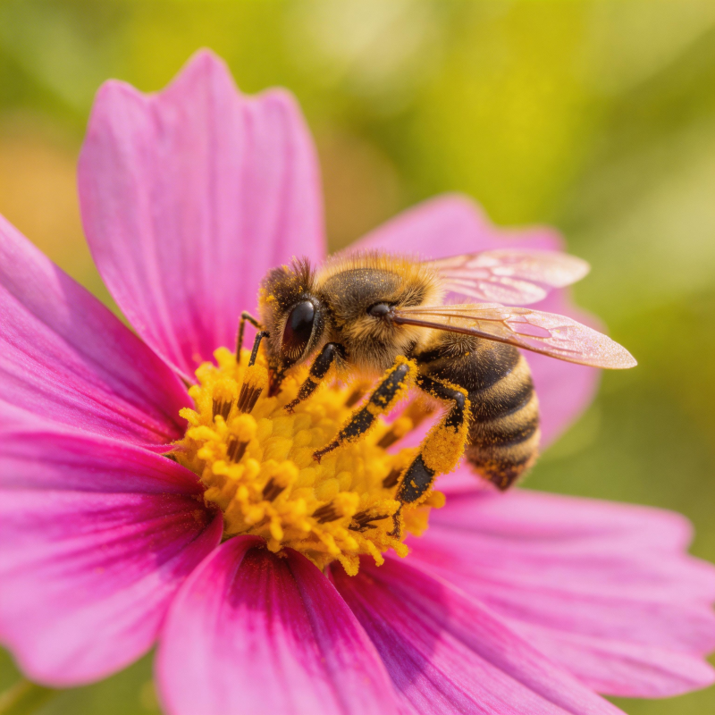 蜜蜂采蜜花中图片