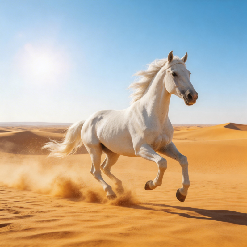 沙漠奔马图片