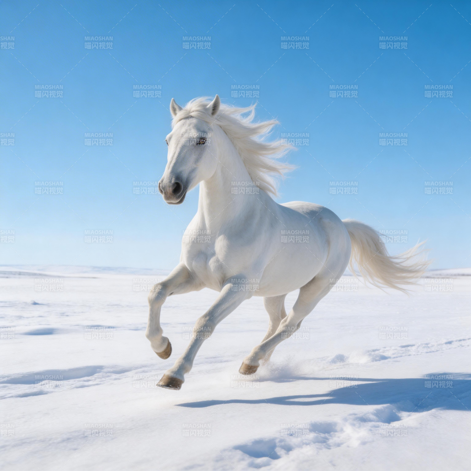 雪原奔马图片