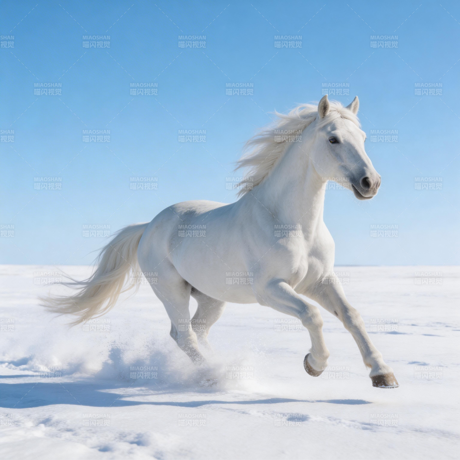雪原奔马图片