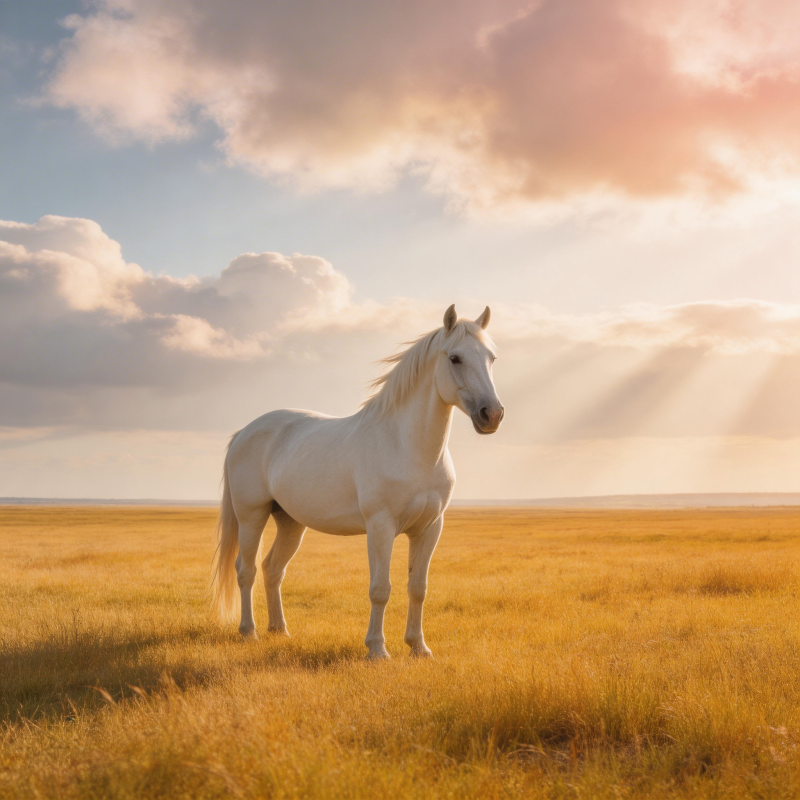 白驹草原暮色图片