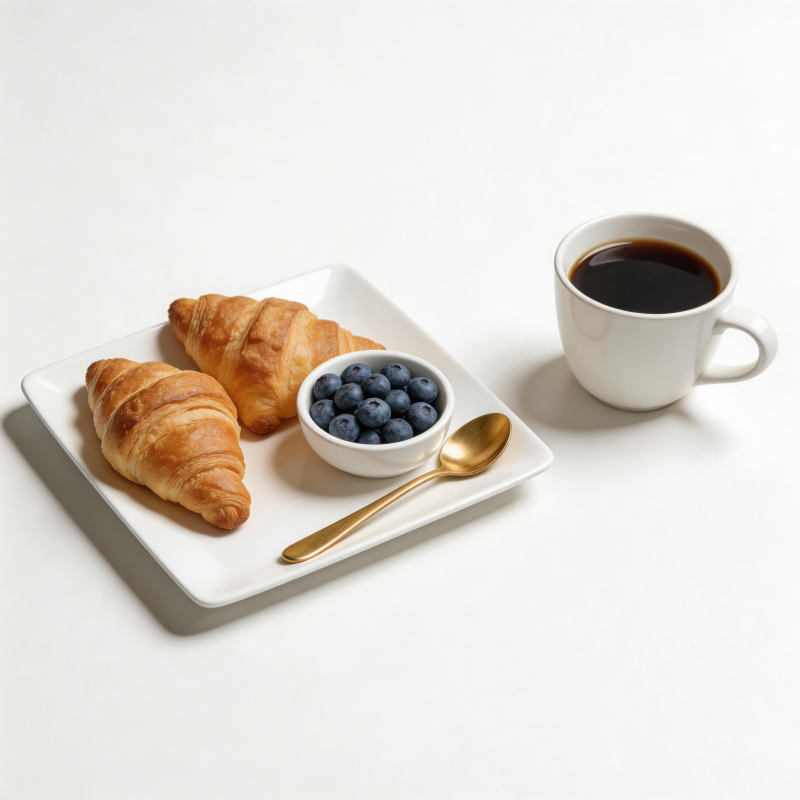 早餐 羊角面包与咖啡图片