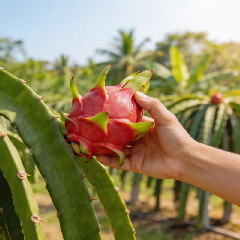 手捧火龙果图片