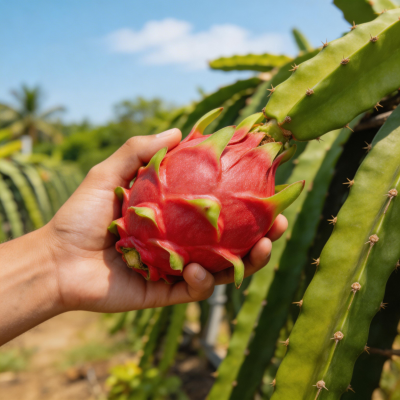 手捧火龙果图片