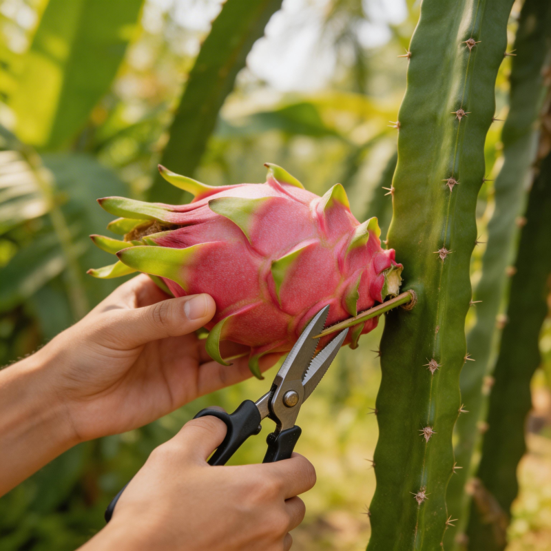 采摘火龙果图片