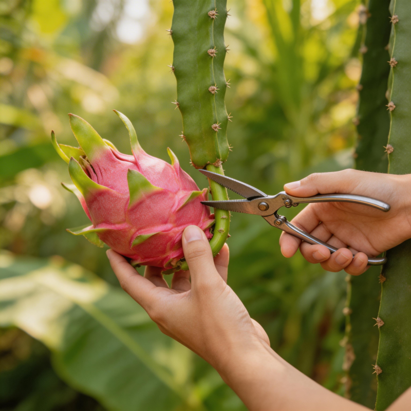 采摘火龙果图片