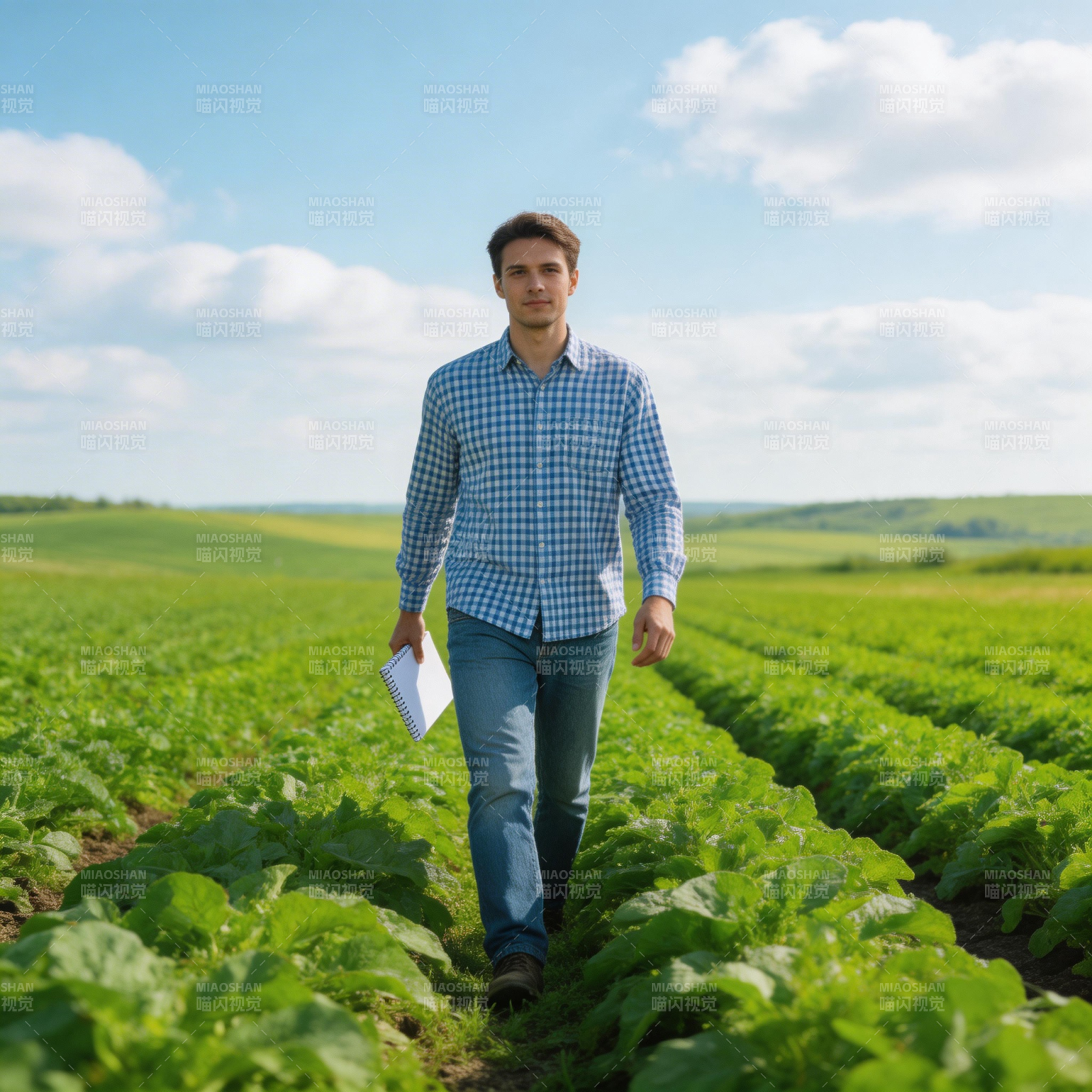田野中的农夫图片