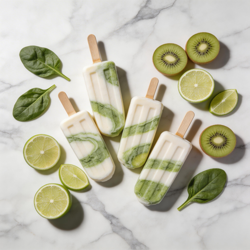 清新绿意冰棒图片