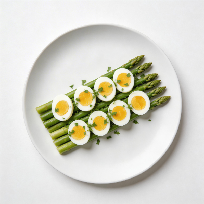 芦笋配蛋片图片
