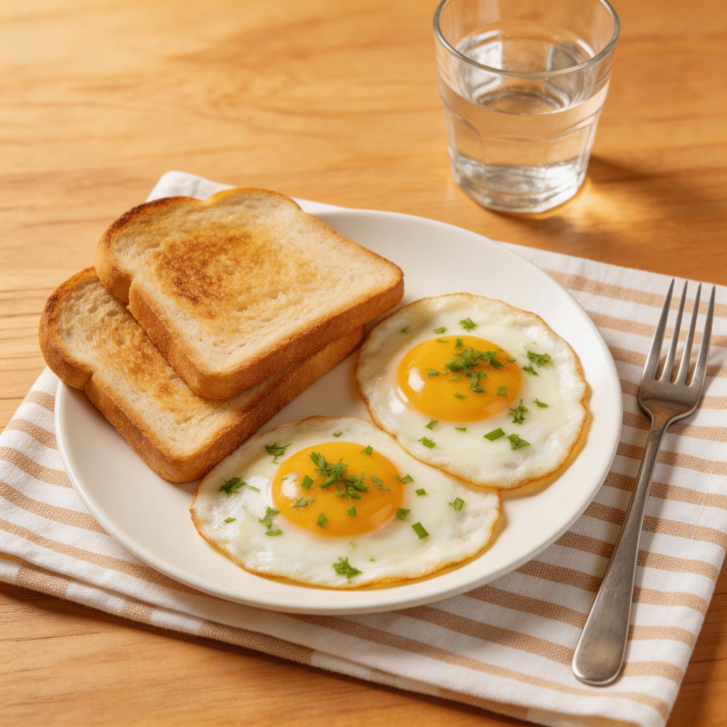 煎蛋吐司早餐图片