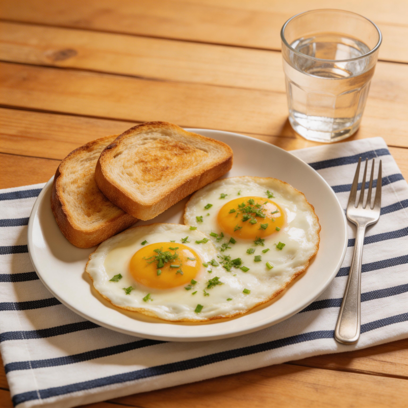 煎蛋吐司早餐图片