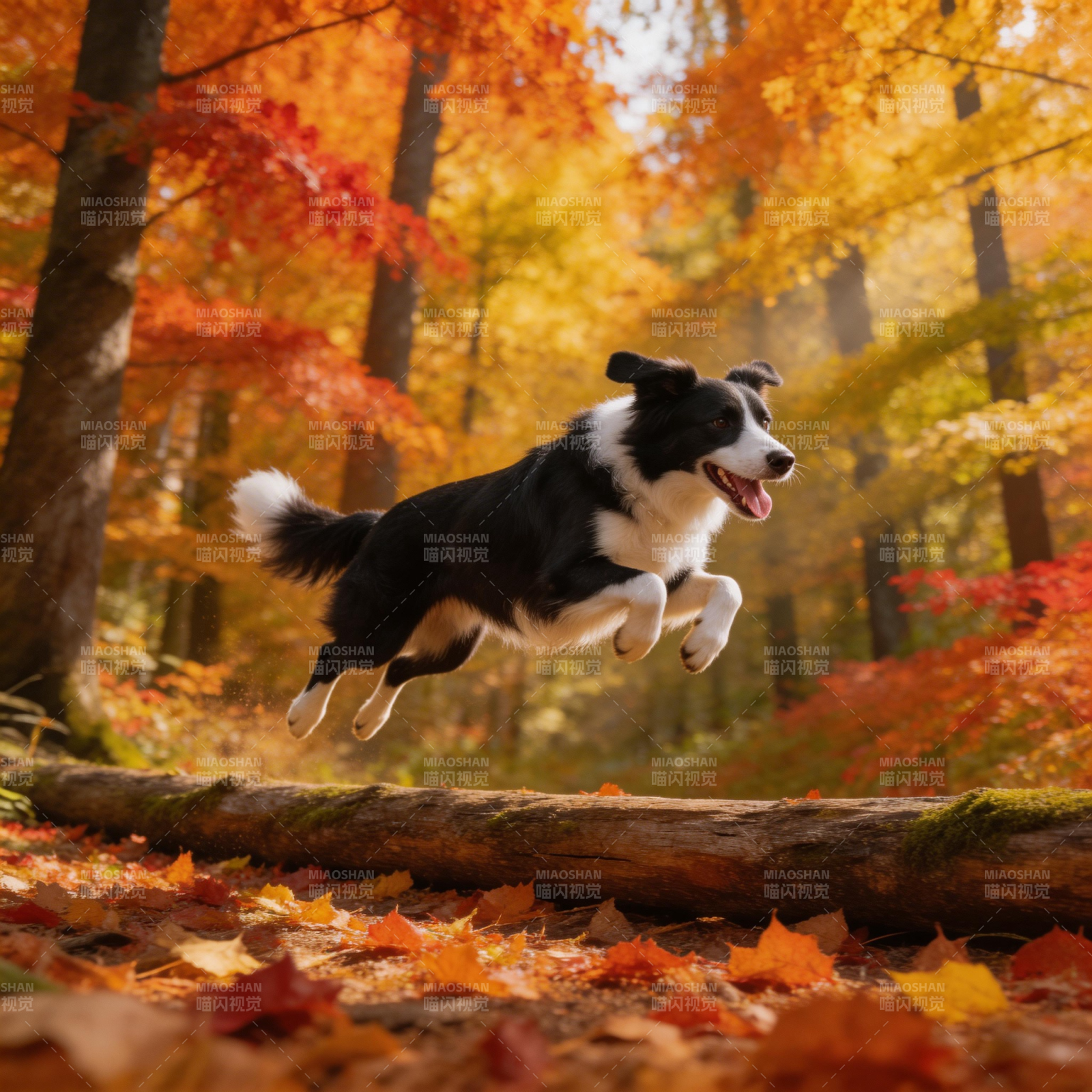 秋林跃犬图片