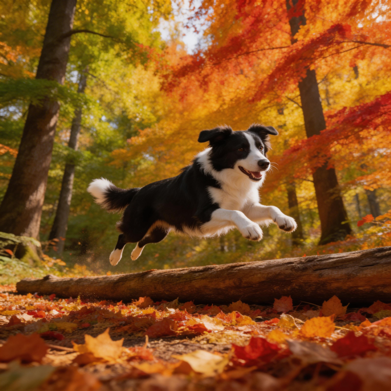 秋林跃犬图片