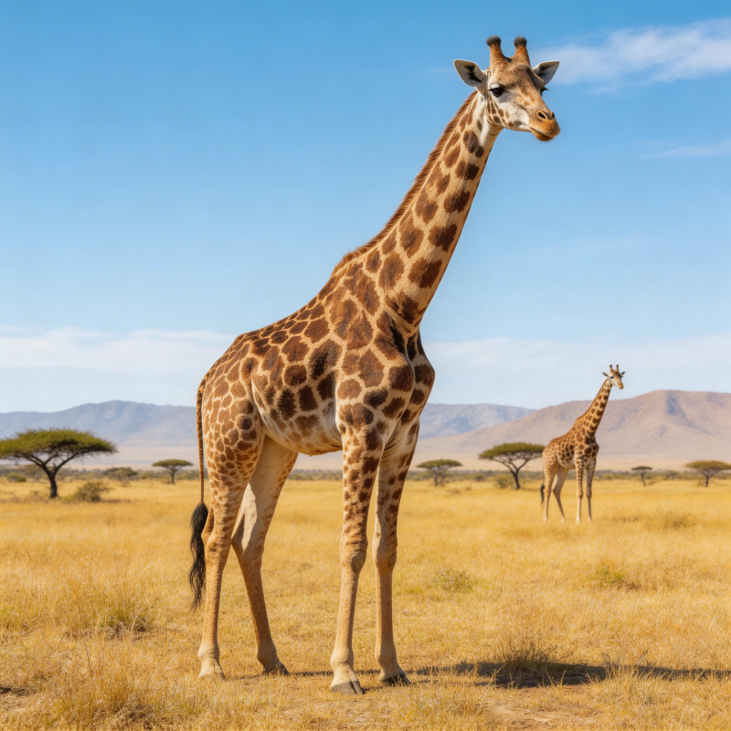 草原上的长颈鹿图片