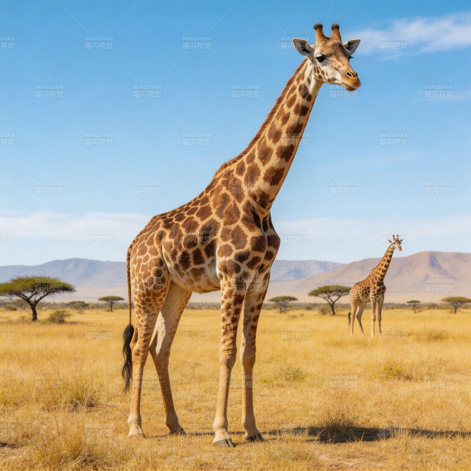 草原上的长颈鹿图片