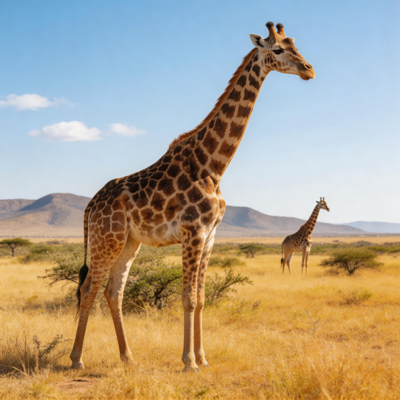 草原上的长颈鹿图片