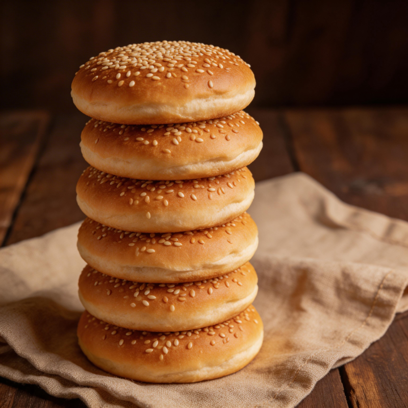 芝麻汉堡包堆叠图片