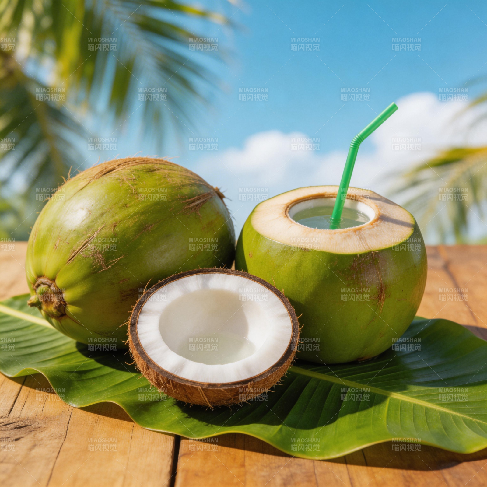 椰子饮品 热带风情图片