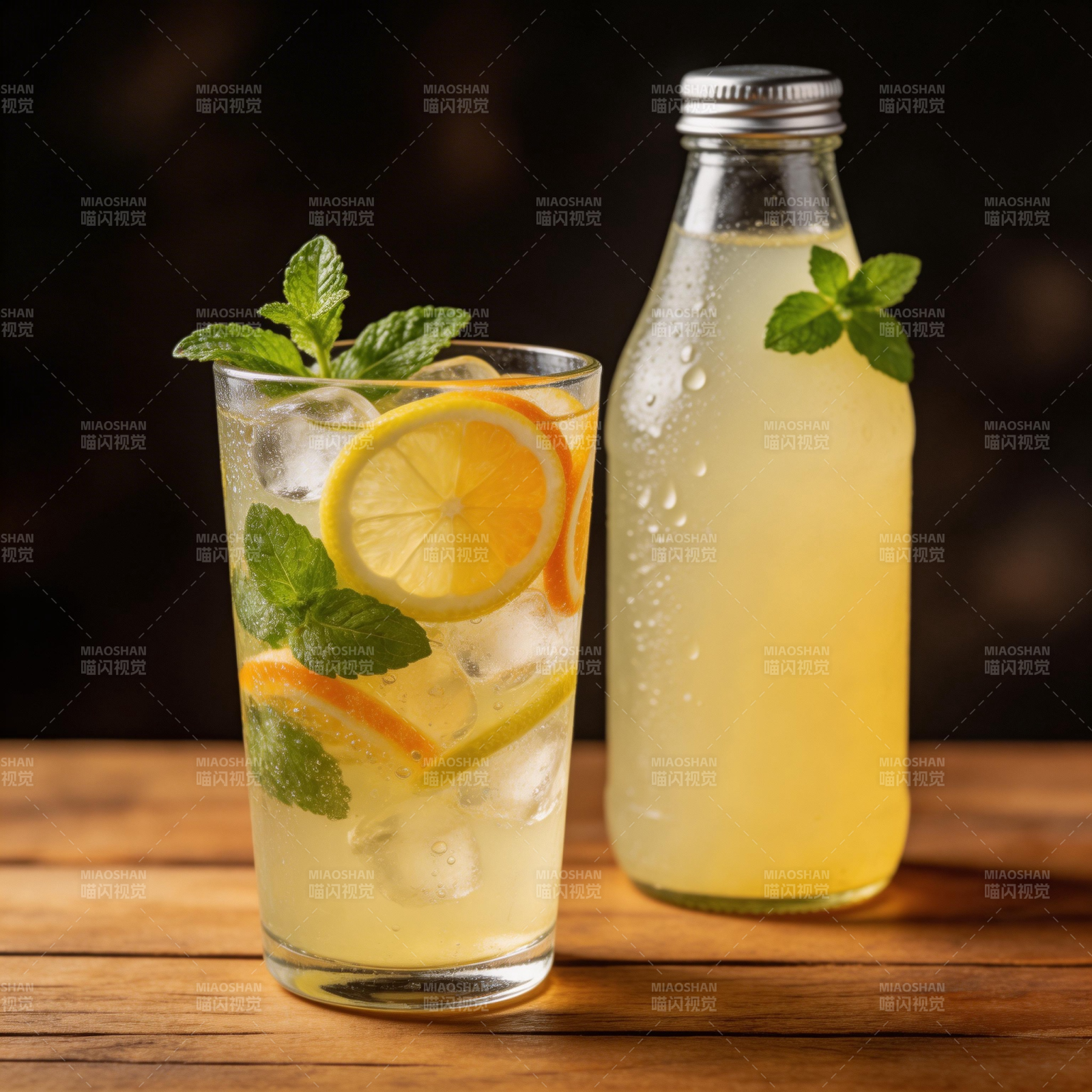 柠檬薄荷冰饮图片