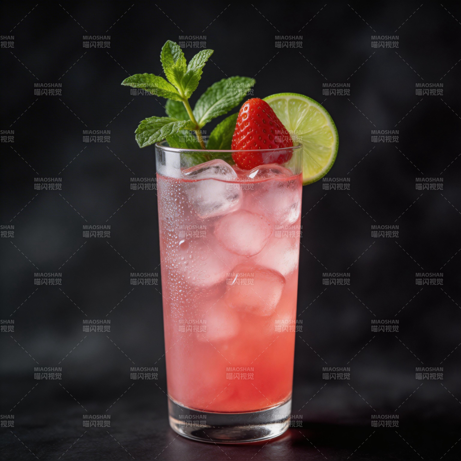 草莓薄荷鸡尾酒图片