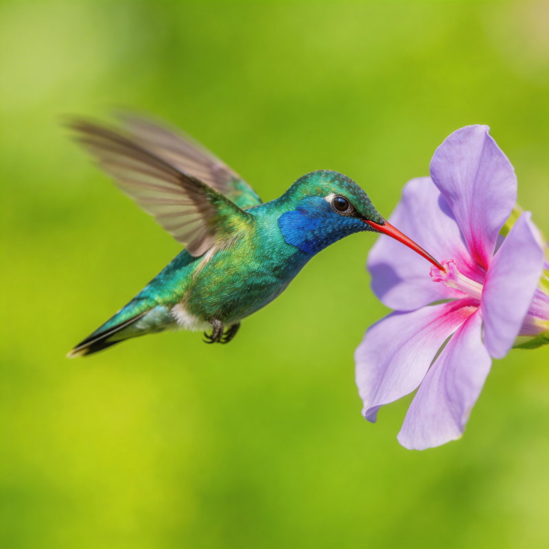 蜂鸟采蜜瞬间图片