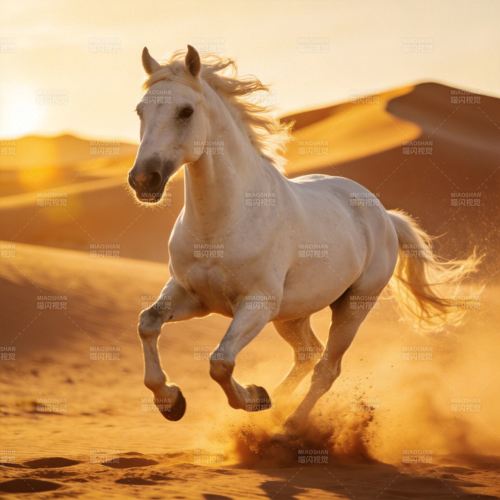 沙漠奔马图片