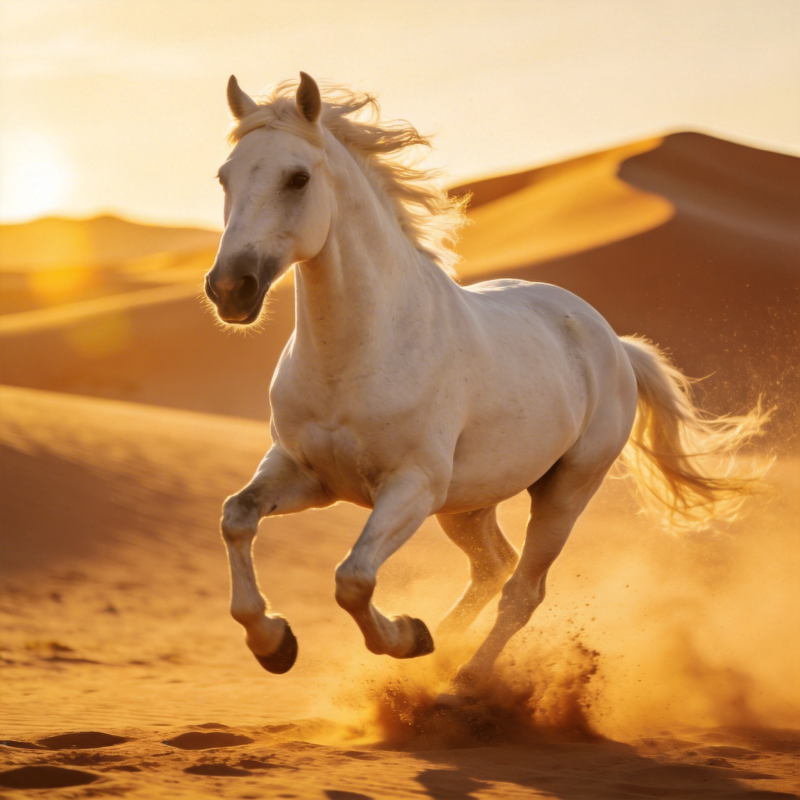 沙漠奔马图片