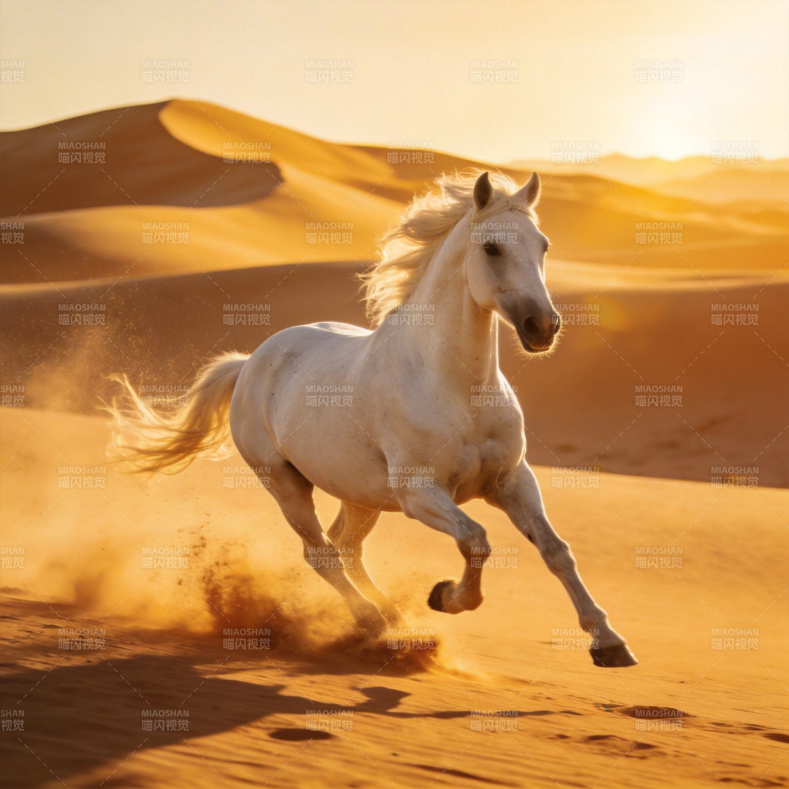 沙漠奔马图片