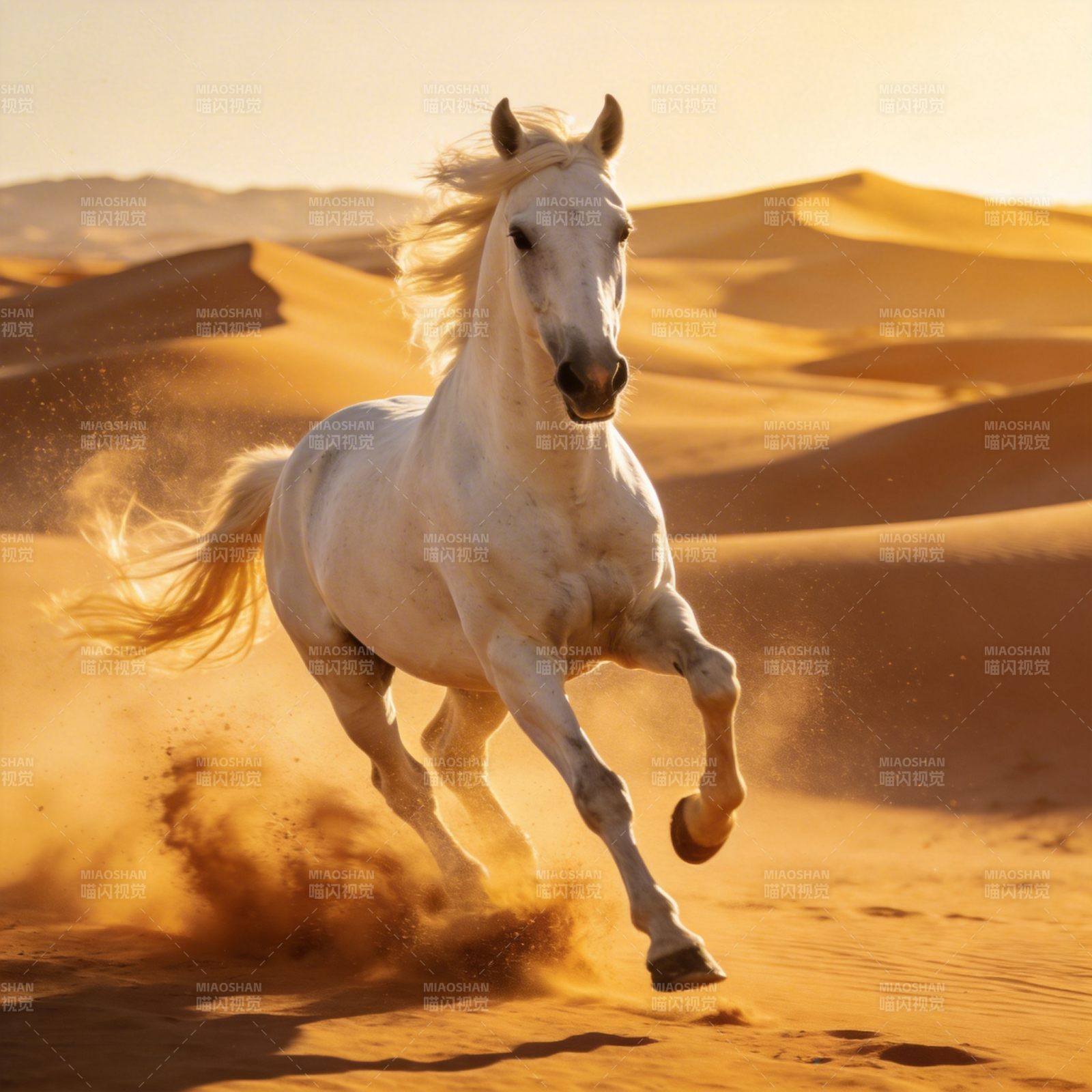 沙漠奔马图片